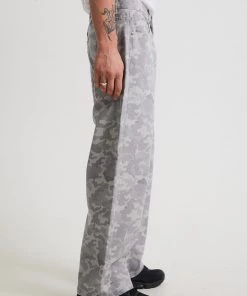Afends Mens Cadet Pablo - Organic Denim Baggy Jeans - Camo