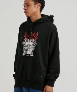 SALE Afends Mens Revolt - Hemp Hoodie - Black