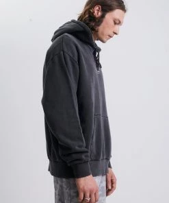 Afends Mens Transit - Recycled Hoodie - Stone Black