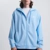 Afends Mens Daxon - Hemp Zip Up Hoodie - Sky Blue Clothing