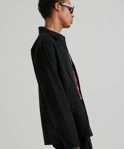 Clothing Afends Mens Enjoy - Hemp Check Corduroy Jacket - Black 7 Clothing Afends Mens Enjoy - Hemp Check Corduroy Jacket - Black
