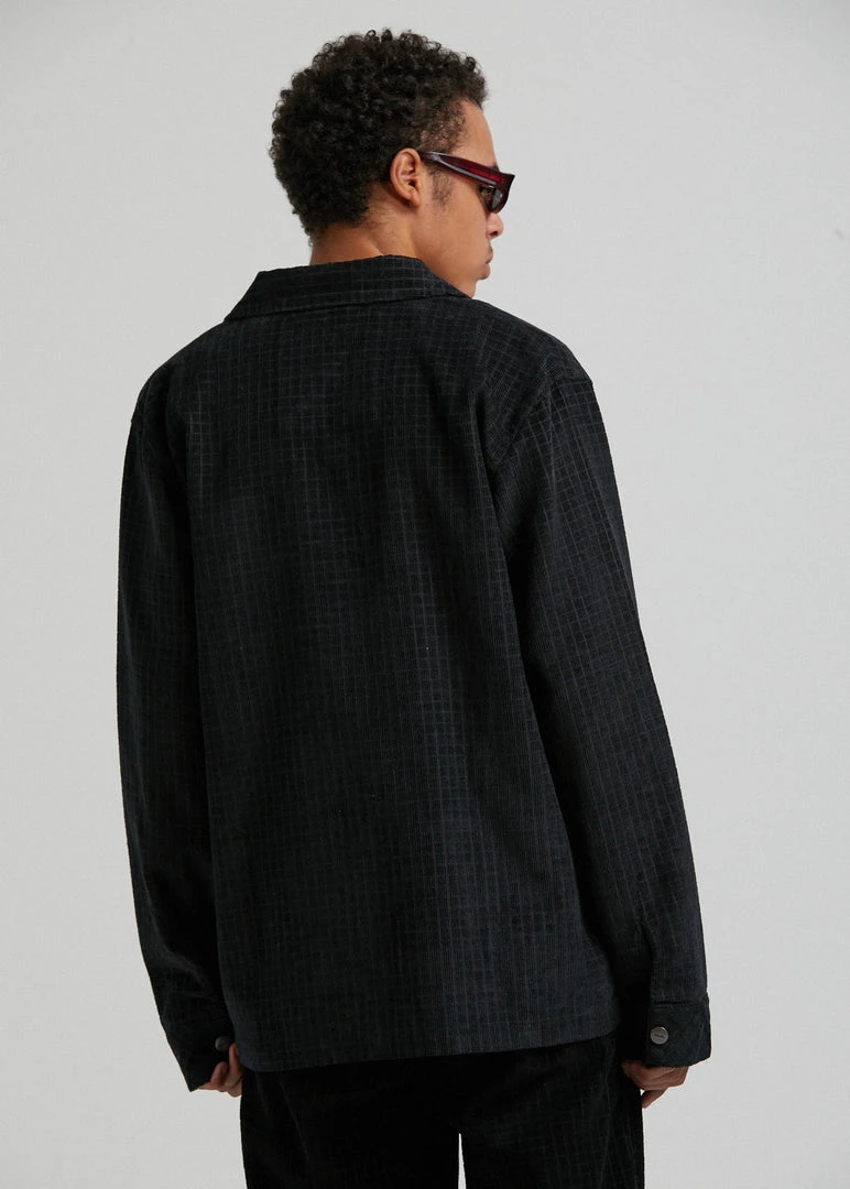 Clothing Afends Mens Enjoy - Hemp Check Corduroy Jacket - Black 2 Clothing Afends Mens Enjoy - Hemp Check Corduroy Jacket - Black