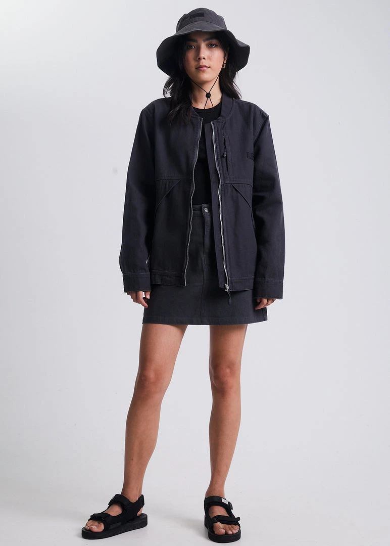 Clothing Afends Unisex Mass - Unisex Organic Canvas Jacket - Charcoal 4 Clothing Afends Unisex Mass - Unisex Organic Canvas Jacket - Charcoal