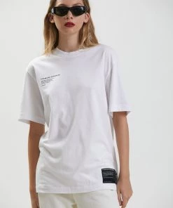 Afends Mens Reynolds - Unisex Organic Retro T-Shirt - White Clothing