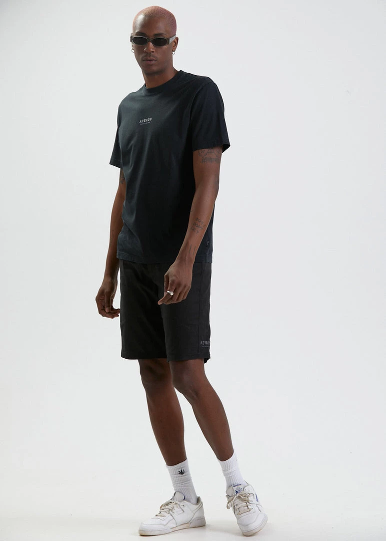 Afends Mens Misprint - Recycled Retro T-Shirt - Faded Black 3 Afends Mens Misprint - Recycled Retro T-Shirt - Faded Black