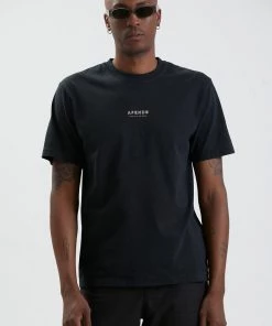 Afends Mens Misprint - Recycled Retro T-Shirt - Faded Black