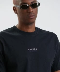 Afends Mens Misprint - Recycled Retro T-Shirt - Faded Black