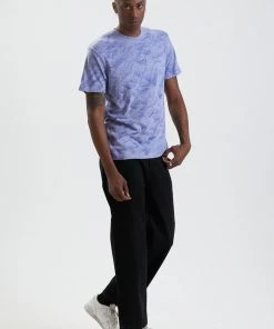 Afends Mens Lights Up - Recycled Washed Retro T-Shirt - Violet Wash