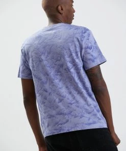 Afends Mens Lights Up - Recycled Washed Retro T-Shirt - Violet Wash