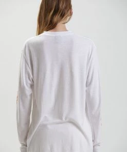 Afends Mens Reborn - Unisex Hemp Long Sleeve Graphic T-Shirt - White