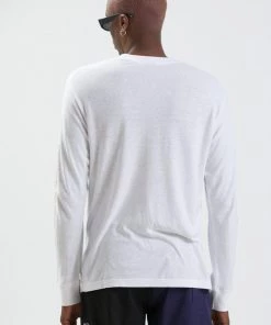 Afends Mens Reborn - Unisex Hemp Long Sleeve Graphic T-Shirt - White