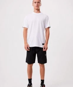 Afends Mens Baywatch Utility - Organic Elastic Waist Shorts - Black 9 Afends Mens Baywatch Utility - Organic Elastic Waist Shorts - Black