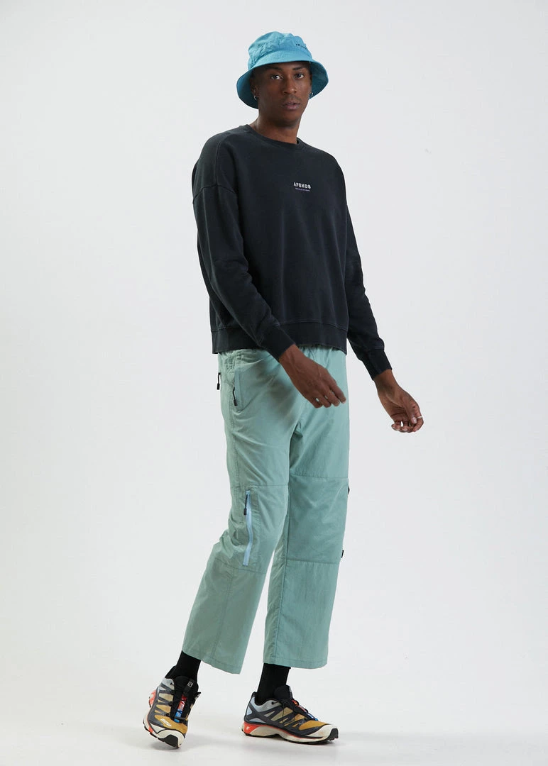 Clothing Afends Mens Misprint - Recycled Crew Neck Jumper - Faded Black 3 Clothing Afends Mens Misprint - Recycled Crew Neck Jumper - Faded Black