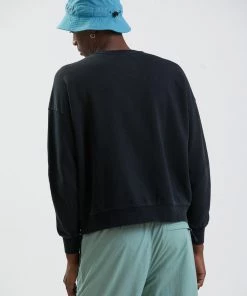 Clothing Afends Mens Misprint - Recycled Crew Neck Jumper - Faded Black 7 Clothing Afends Mens Misprint - Recycled Crew Neck Jumper - Faded Black
