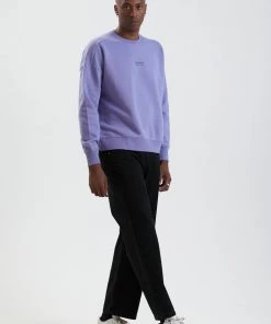 Clothing Afends Mens Misprint - Recycled Crew Neck Jumper - Violet