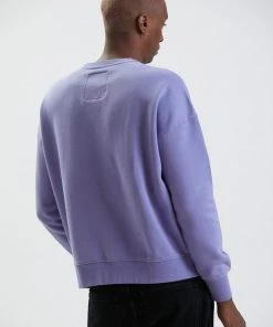 Clothing Afends Mens Misprint - Recycled Crew Neck Jumper - Violet