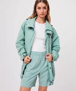 Afends Mens Patrol - Unisex Recycled Summer Anorak - Sage Clothing
