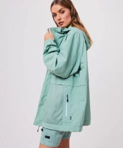 Afends Mens Patrol - Unisex Recycled Summer Anorak - Sage Clothing