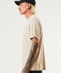 EVERYDAY ESSENTIALS Afends Mens Classic - Hemp Retro T-Shirt - Bone