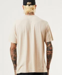 EVERYDAY ESSENTIALS Afends Mens Classic - Hemp Retro T-Shirt - Bone