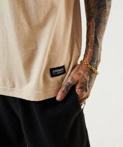 EVERYDAY ESSENTIALS Afends Mens Classic - Hemp Retro T-Shirt - Bone