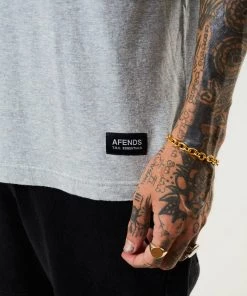 Afends Mens Classic - Hemp Retro T-Shirt - Shadow Grey Marle