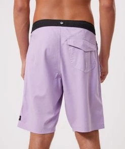 EVERYDAY ESSENTIALS Afends Mens Surf Related - Hemp Fixed Waist Boardshorts - Orchid