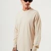 Afends Mens Essential - Hemp Retro Long Sleeve T-Shirt - Bone
