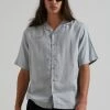 EVERYDAY ESSENTIALS Afends Mens Daily - Hemp Cuban Short Sleeve Shirt - Grey