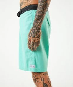 EVERYDAY ESSENTIALS Afends Mens Surf Related - Hemp Fixed Waist Boardshorts - Mint