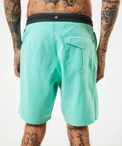 EVERYDAY ESSENTIALS Afends Mens Surf Related - Hemp Fixed Waist Boardshorts - Mint