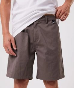 Clothing Afends Mens Ninety Twos - Recycled Fixed Waist Shorts - Beechwood
