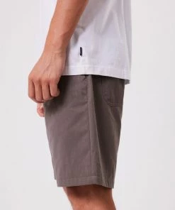 Clothing Afends Mens Ninety Twos - Recycled Fixed Waist Shorts - Beechwood