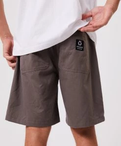 Clothing Afends Mens Ninety Twos - Recycled Fixed Waist Shorts - Beechwood
