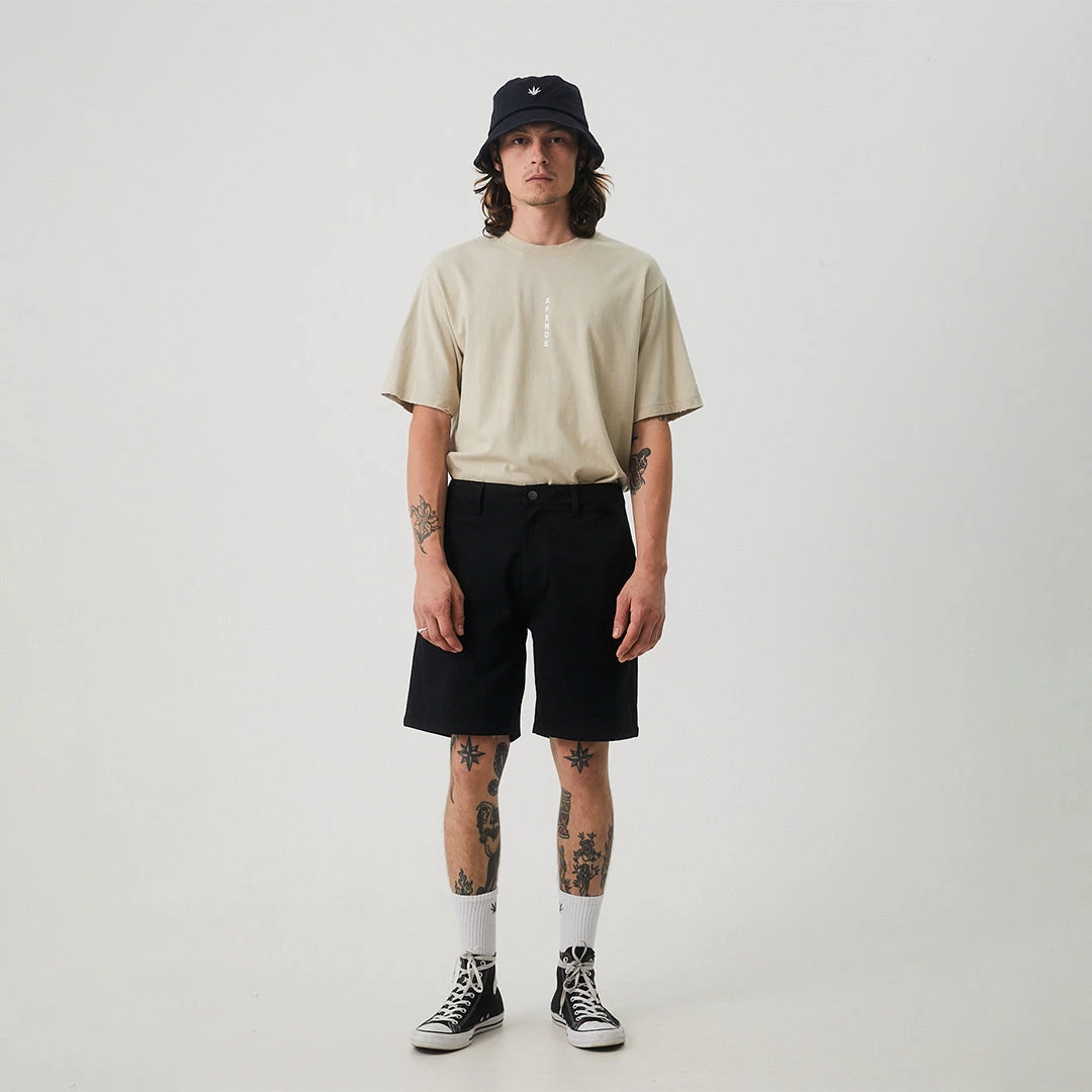 Afends Mens Ninety Twos - Recycled Fixed Waist Shorts - Black 6 Afends Mens Ninety Twos - Recycled Fixed Waist Shorts - Black
