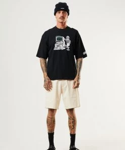 Afends Mens Chess Club - Hemp Relaxed Shorts - Natural