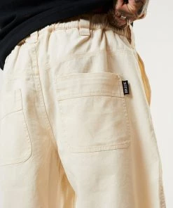 Afends Mens Chess Club - Hemp Relaxed Shorts - Natural