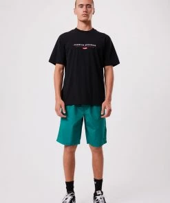 Clothing Afends Mens Ninety Eights - Organic Elastic Waist Shorts - Emerald