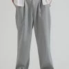 Afends Mens Fat Cat - Hemp Wide Leg Suit Pants - Grey