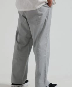 Afends Mens Fat Cat - Hemp Wide Leg Suit Pants - Grey