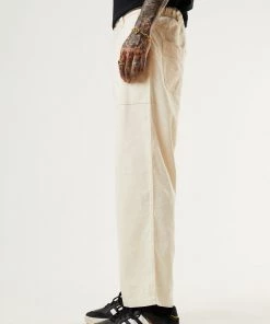 Afends Mens Chess Club - Hemp Relaxed Pants - Natural EVERYDAY ESSENTIALS