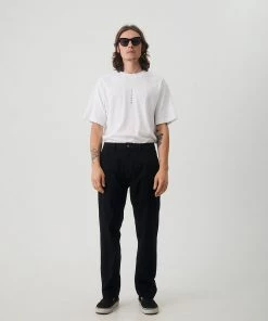 Afends Mens Ninety Twos - Recycled Relaxed Chino Pants - Black NEW ARRIVALS