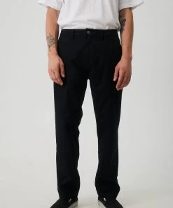 Afends Mens Ninety Twos - Recycled Relaxed Chino Pants - Black NEW ARRIVALS