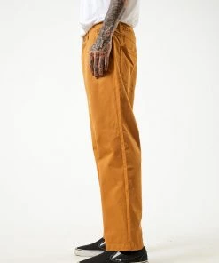 Afends Mens Ninety Twos - Recycled Relaxed Chino Pants - Chestnut