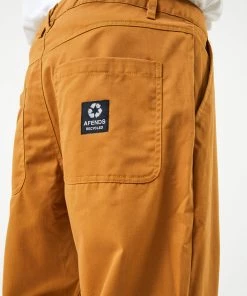 Afends Mens Ninety Twos - Recycled Relaxed Chino Pants - Chestnut