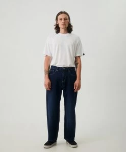 DENIM EDIT Afends Mens Ninety Twos - Hemp Denim Relaxed Jeans - Original Rinse