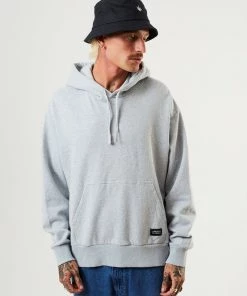 EVERYDAY ESSENTIALS Afends Mens All Day - Hemp Hoodie - Shadow Grey Marle