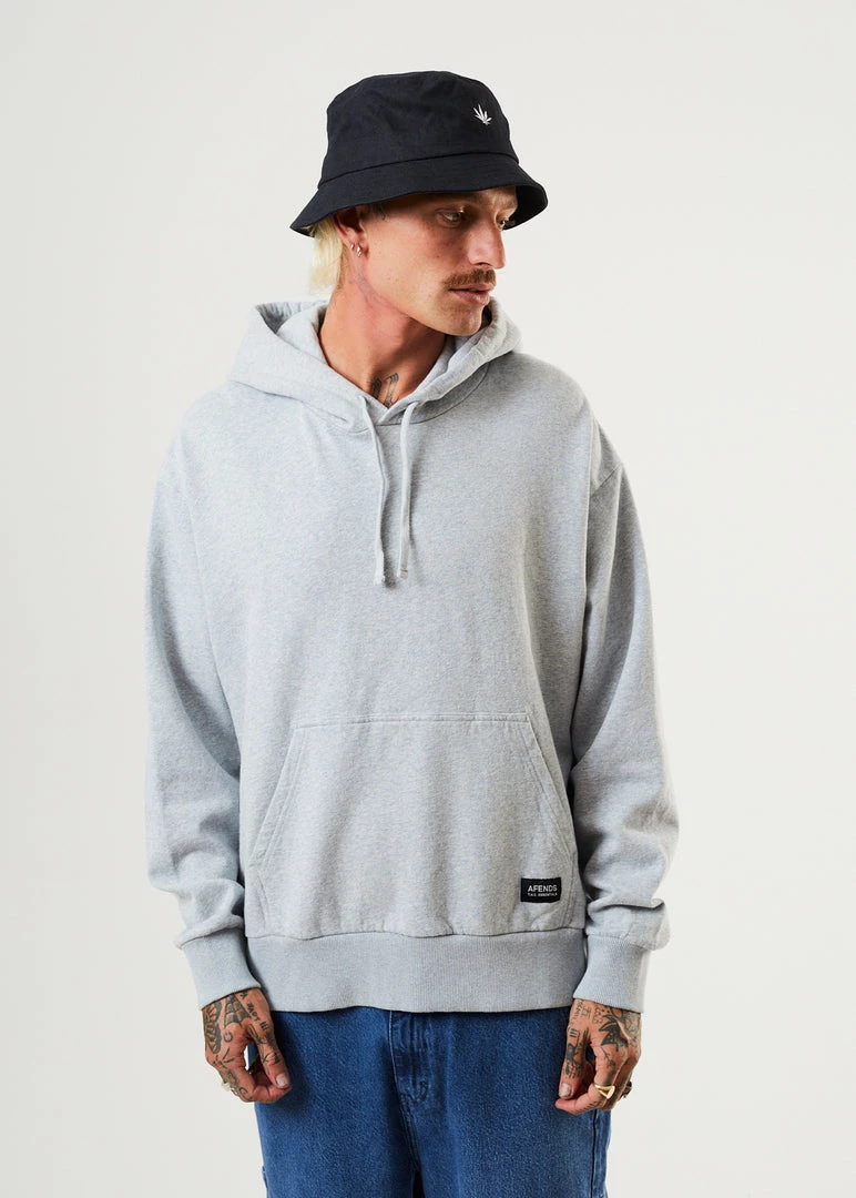 EVERYDAY ESSENTIALS Afends Mens All Day - Hemp Hoodie - Shadow Grey Marle 1 EVERYDAY ESSENTIALS Afends Mens All Day - Hemp Hoodie - Shadow Grey Marle