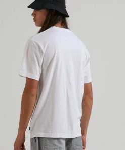 Clothing Afends Mens Credits - Recycled Retro T-Shirt - White