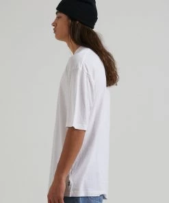 Afends Mens Rolled Up - Hemp Oversized T-Shirt - White Clothing 6 Afends Mens Rolled Up - Hemp Oversized T-Shirt - White Clothing